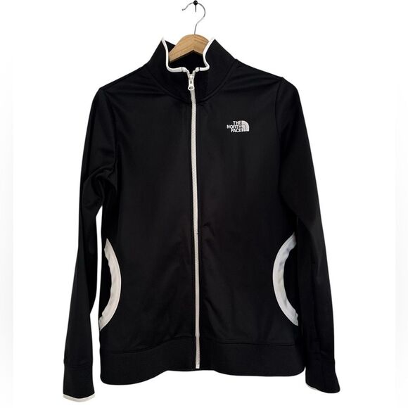 The North Face Black Jacket with White Trim - Picture 1 of 5